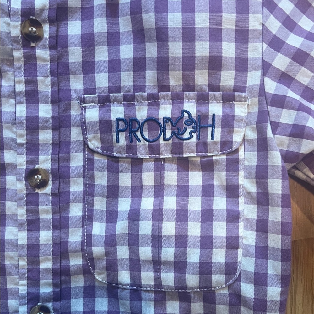 Prodoh Purple Check Button Down Shirt - Picture 3 of 6